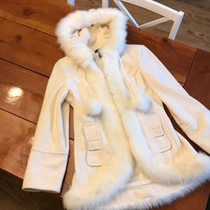 Moda International White Wool Coat